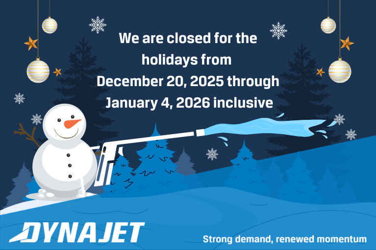 Holiday closure 20 Dec 2025–4 Jan 2026 — back 5 Jan. Image: DYNAJET.
